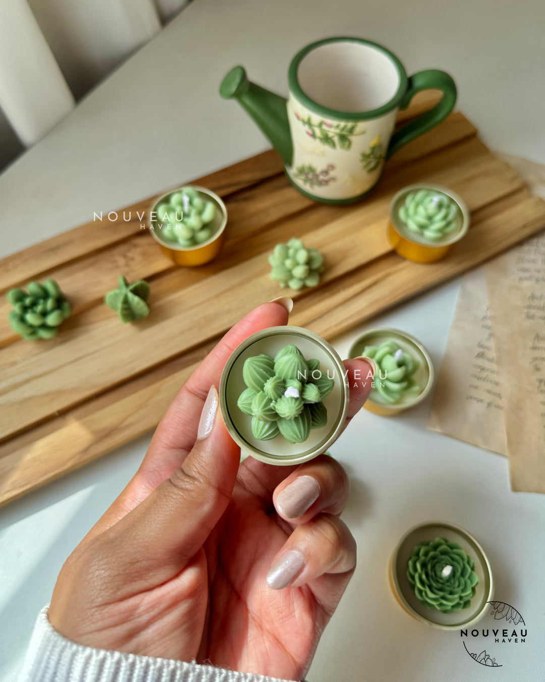 succulent tea lights Dune Bloom Succulent Tea-Light Candles – Nouveau Haven