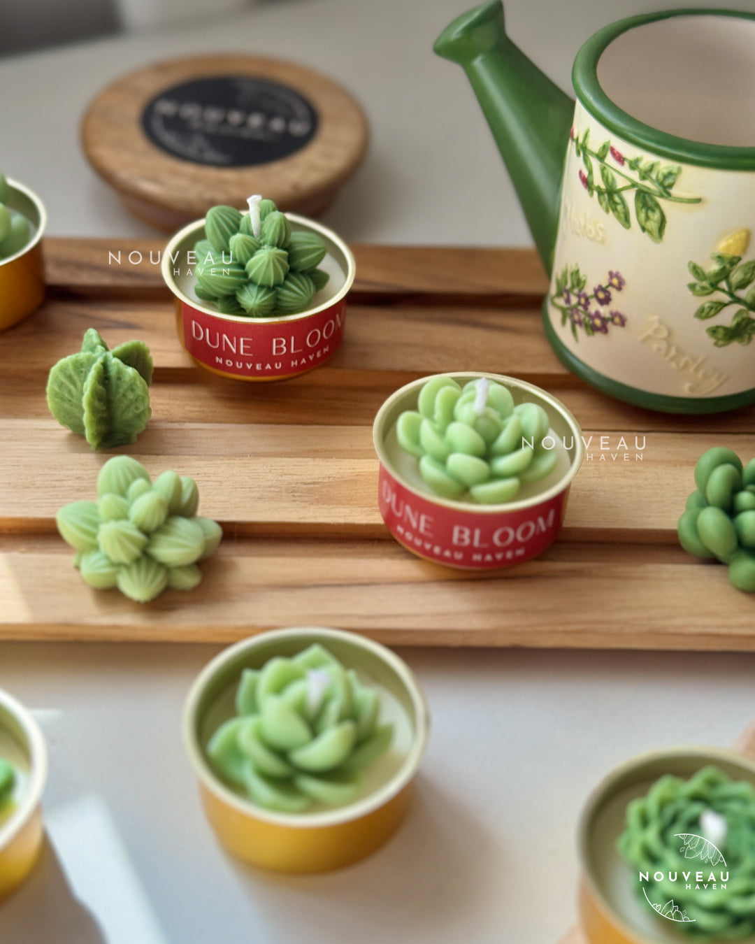 succulent tea lights Dune Bloom Succulent Tea-Light Candles – Nouveau Haven