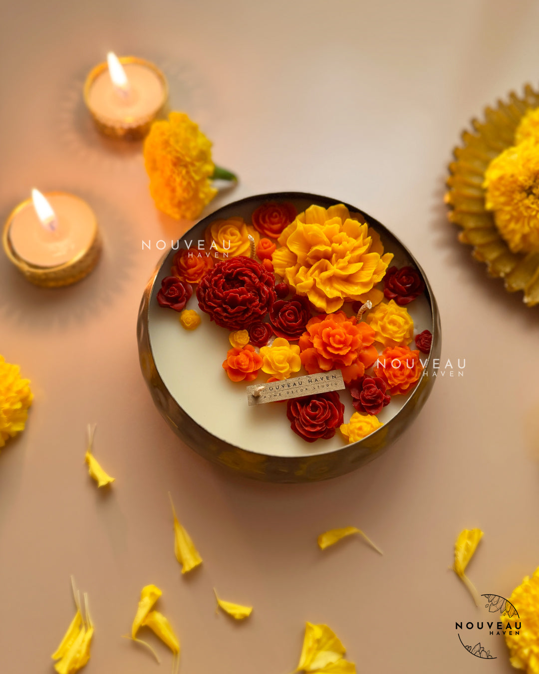 Sunset Bloom Urli Candle