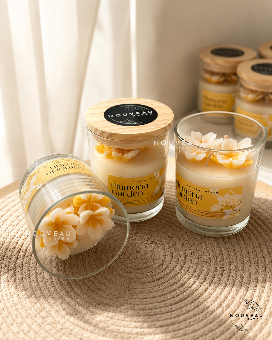 Plumeria Garden Glass Jar Candle