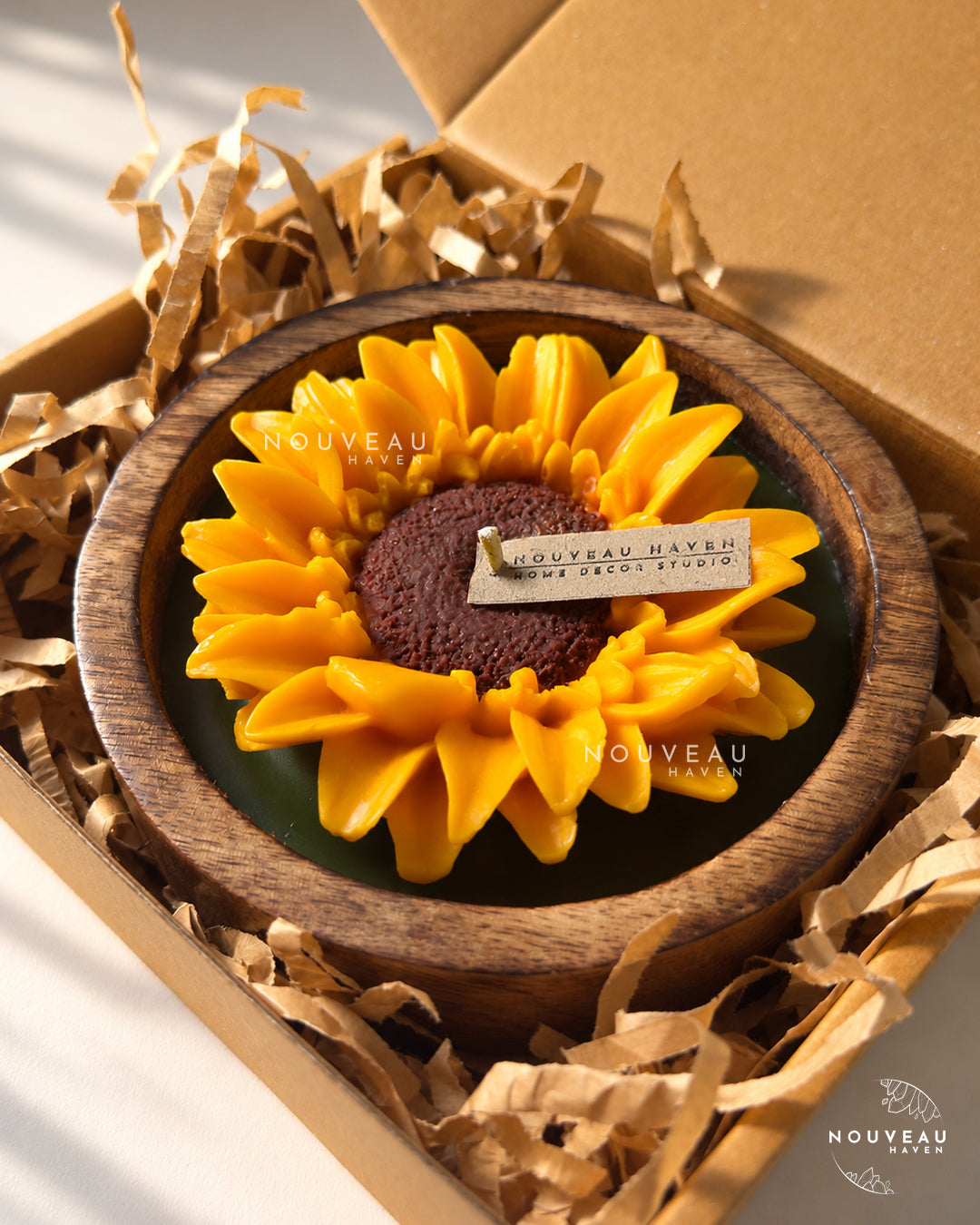 Sunflower Meadow Wooden Jar Candle